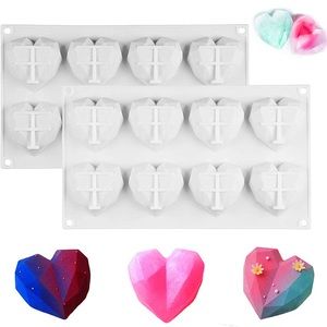Geometric shaped heart mold cake pops